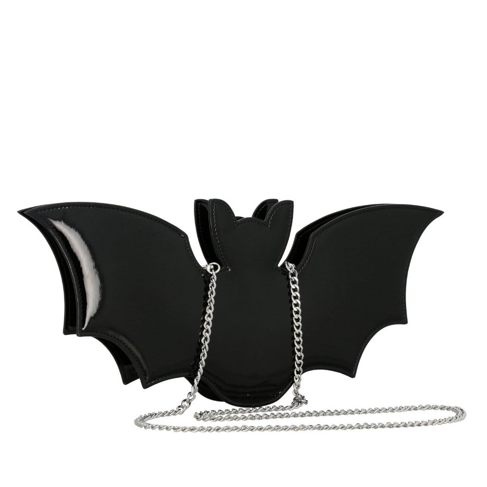 SS20 Moschino Couture Jeremy Scott SHINY BLACK BAT BAG HALLOWEEN TRICK OR CHIC - Picture 3 of 16